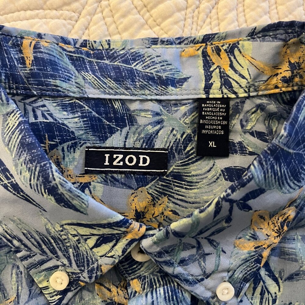 IZOD SZ XL SS HAWAIIAN PRINT CASUAL MEN'S SHIRT